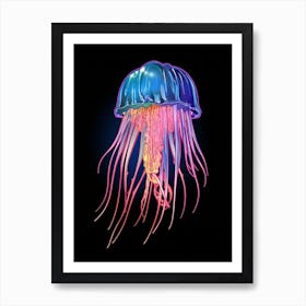 Box Jellyfish Neon Pop Art 3 Art Print