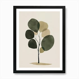 Lime Tree Minimal Japandi Illustration 2 Art Print