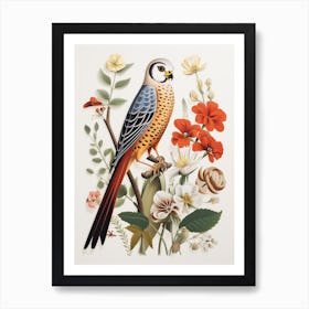 Scandinavian Bird Illustration American Kestrel 4 Art Print