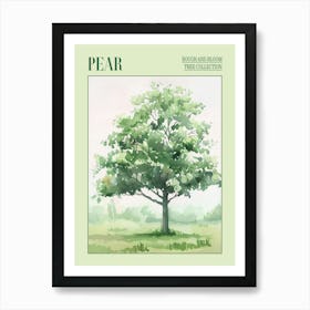 Pear Tree Atmospheric Watercolour Painting 2 Poster Art Print