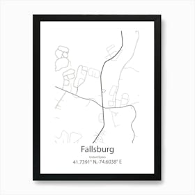 Fallsburg,United States Minimalist Map Art Print