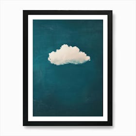 Cloud Wall Art Painting Teal Blue Sky Print Art Print