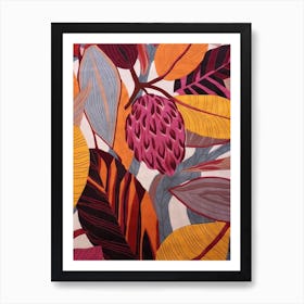 Fall Botanicals Fuchsia 2 Art Print