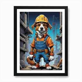 Construction Dog Art Print