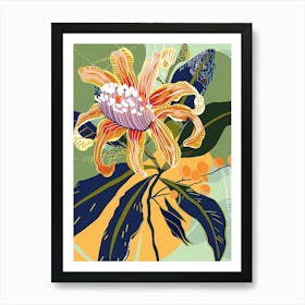 Colourful Flower Illustration Bergamot 1 Art Print