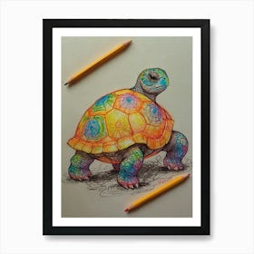 Colorful Tortoise Art Print