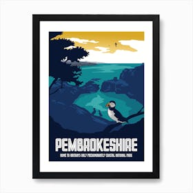 Pembrokeshire Travel Poster Art Print