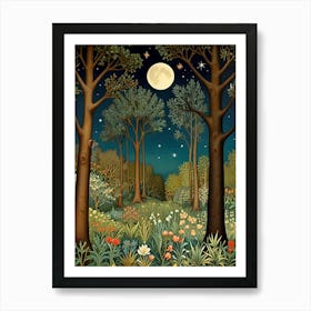 William Morris Night In The Forest 3 Art Print