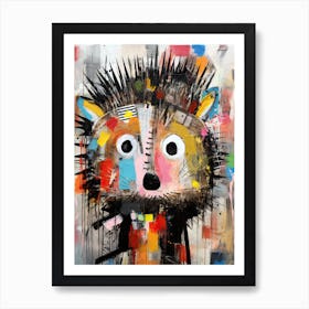 Streets Alive: Hedgehog's Basquiat-Style Adventure Art Print