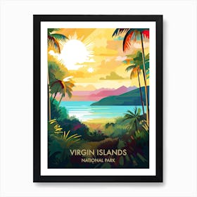 Virgin Islands National Park Travel Poster Illustration Style 3 Art Print