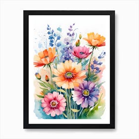 Watercolor Flowers 18 Art Print