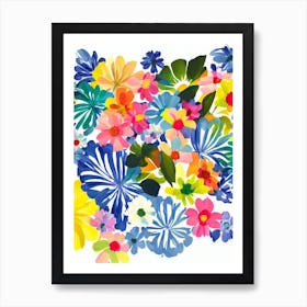 Daisies Modern Colourful Flower Art Print
