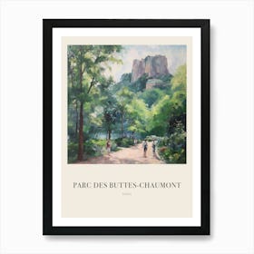 Parc Des Buttes Chaumont Paris France 4 Vintage Cezanne Inspired Poster Art Print