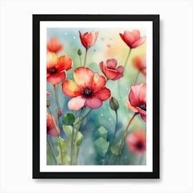 Watercolor Poppies 7 Art Print