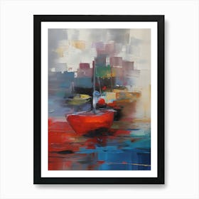 Red Boat Art Print