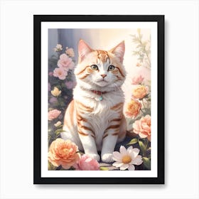 Cat In The Garden 2 Art Print