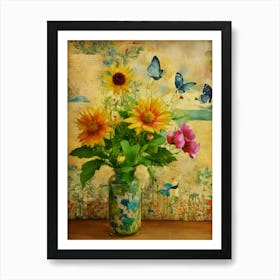 Flowers In A Vase-Festival Vibes Art Print