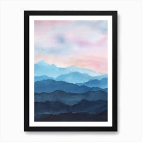 Abstract Blue Mountains Art Print