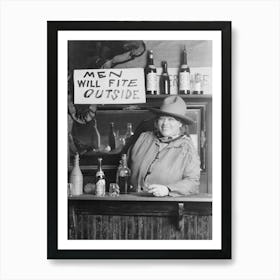 Cowgirl Bartender, Western Aesthetic, Bar Cart Decor, Vintage Black and White Old Photo Art Print