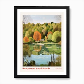 Hampstead Heath Swimming Pond London Swimming Poster Art Print