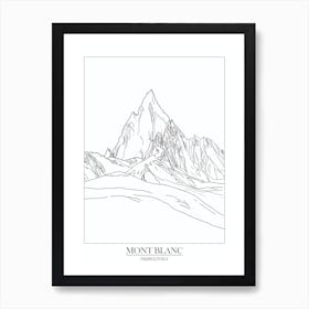 Mont Blanc France Italy Line Drawing 4 Poster Art Print