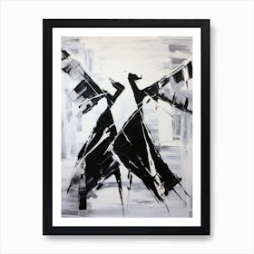 Dance Abstract Black And White 2 Art Print