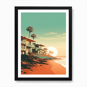 Pismo Beach California Mediterranean Style Illustration 1 Art Print