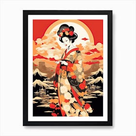 Geisha Scene 3 Art Print