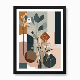 Abstract Flowers Art Print