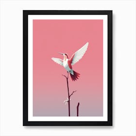 Minimalist Hummingbird 1 Illustration Art Print