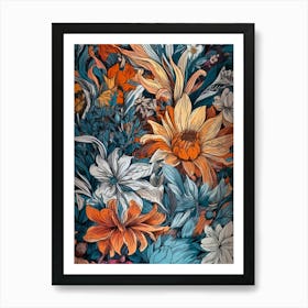 Flowers nature botanical art 7 Art Print