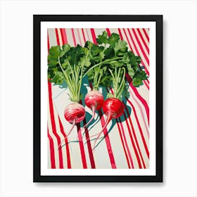 Radishes Summer Illustration 3 Art Print