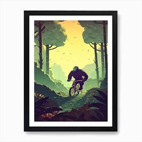 Riding A Bike Gorrila Art 4 Art Print