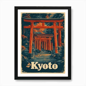 Aihrgdesign A Vintage Travel Poster Of Kyoto 4 Art Print