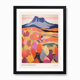 Mount Monadnock United States Colourful Mountain Illustration Poster Art Print