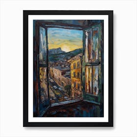 Window View Of Cape Town In The Style Of Expressionism 3 Art Print