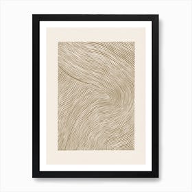 Linocut Stripes 1 Ochre Art Print