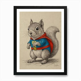 Super Squirrel Art Print