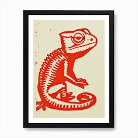 Pygmy Chameleon Block 2 Art Print