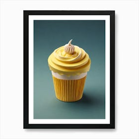 Yellow Cupcake Art Print