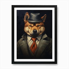 Gangster Dog Akita Art Print