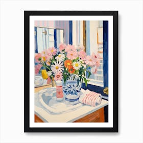 A Vase With Daisy, Flower Bouquet 4 Art Print