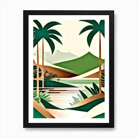 Tropical Landscape With Palm Trees 3 Art Print