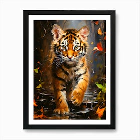 Tiger Cub In The Forest Art Print