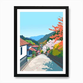 Tanabe Kumano Kodo Japan Colourful Illustration Art Print