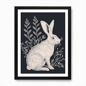 Rex Rabbit Minimalist Illustration 3 Art Print