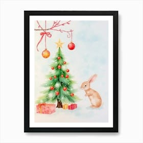 Watercolor Christmas Card 1 Art Print