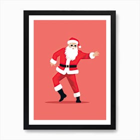 Santa Claus Dancing 43 Funny Christmas Art Print