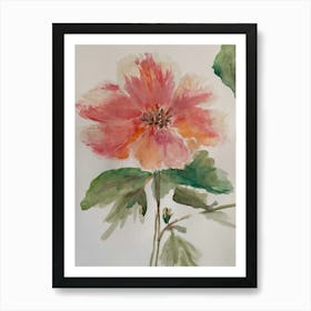 Img 5739 Pink flower, gouache Art Print