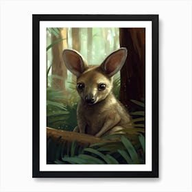 A Cute Joey In The Forest Illustration 4watercolour Poster